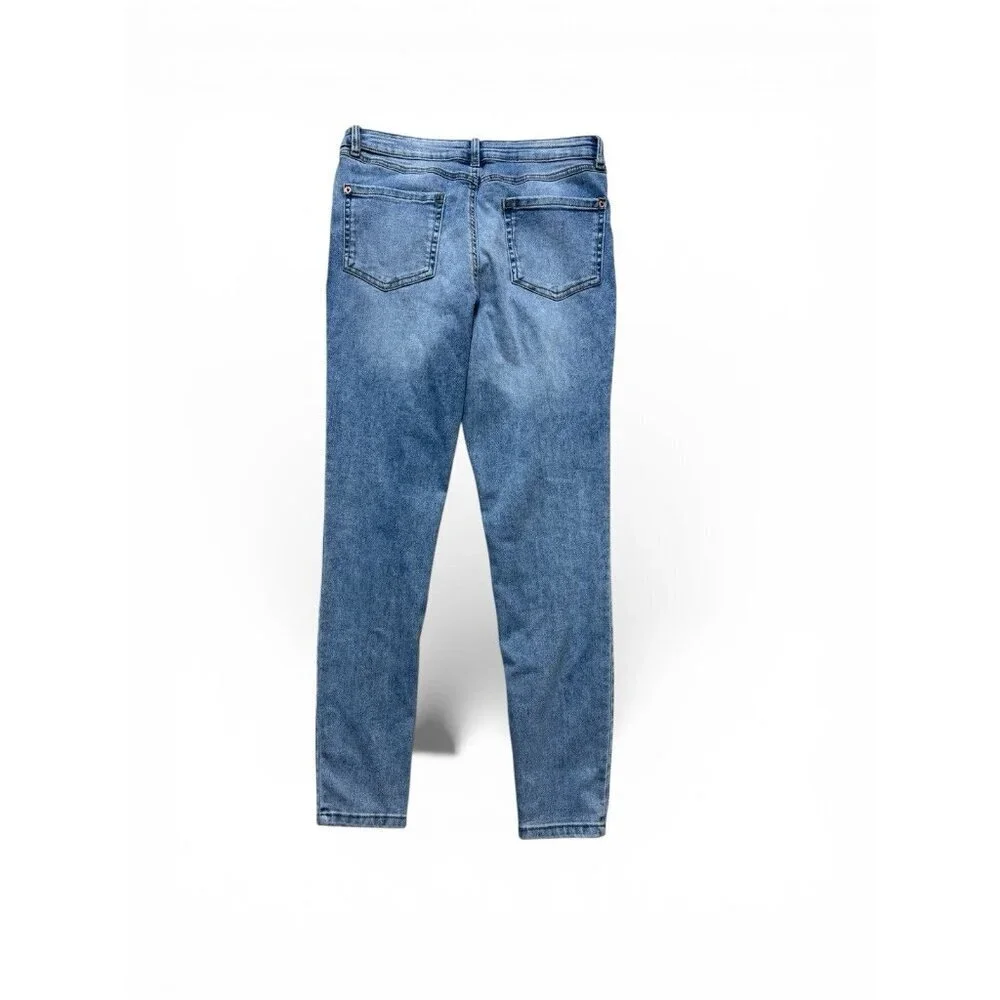 INC International Concepts Skinny Jeans Womens 12 Light Wash Stretch Mid Rise